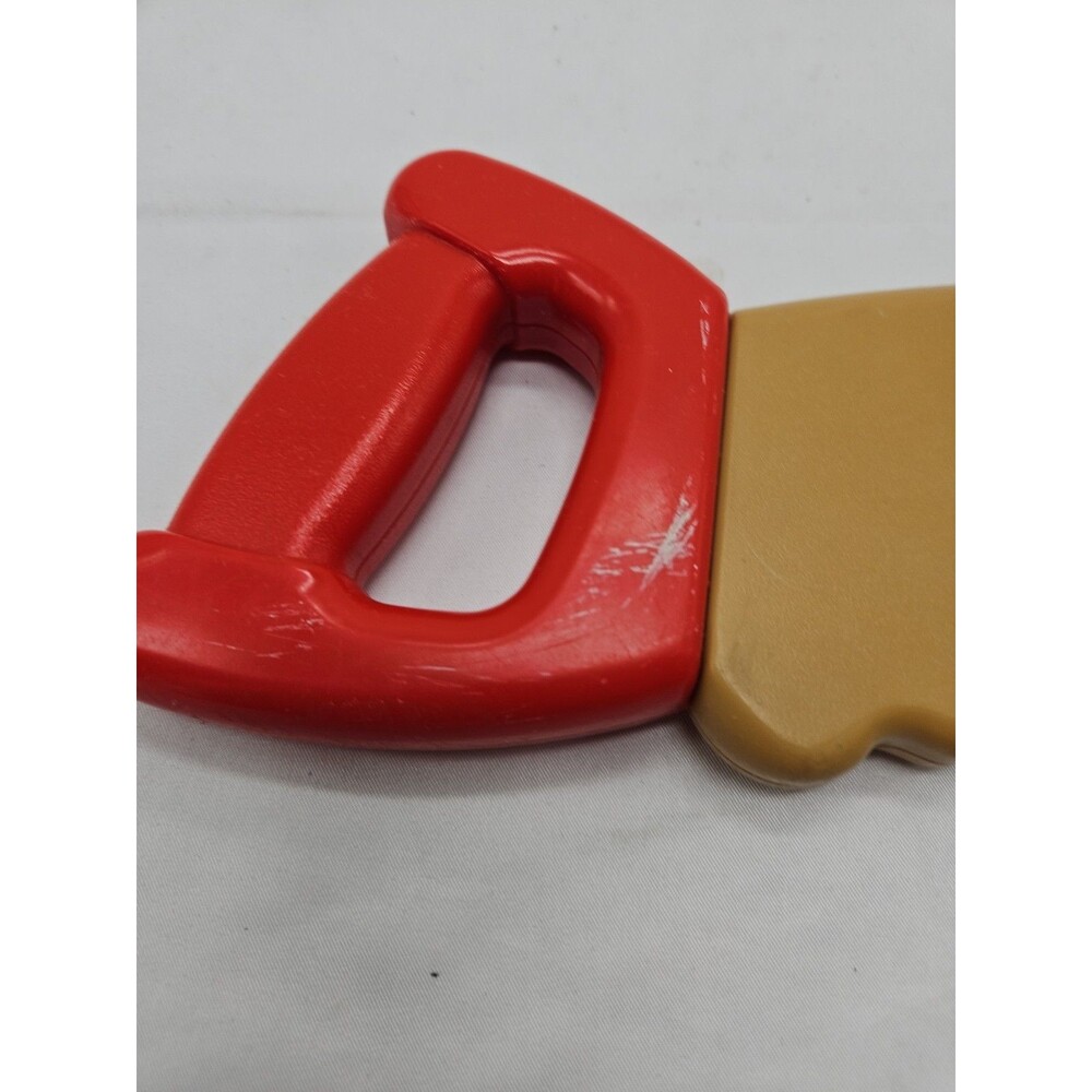 Vintage 90’s Little Tikes Handsaw Workbench Tool Box Rattle 8.5” Red Handle - Picture 3 of 12